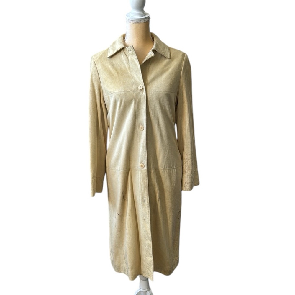 Vintage Oyster Suede Buttery Coat w Tags, DEFECT, lined with two pockets Medium